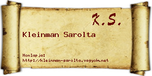 Kleinman Sarolta névjegykártya